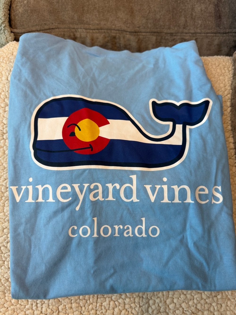 Vineyard Vines Light Blue Colorado Whale Graphic Tee